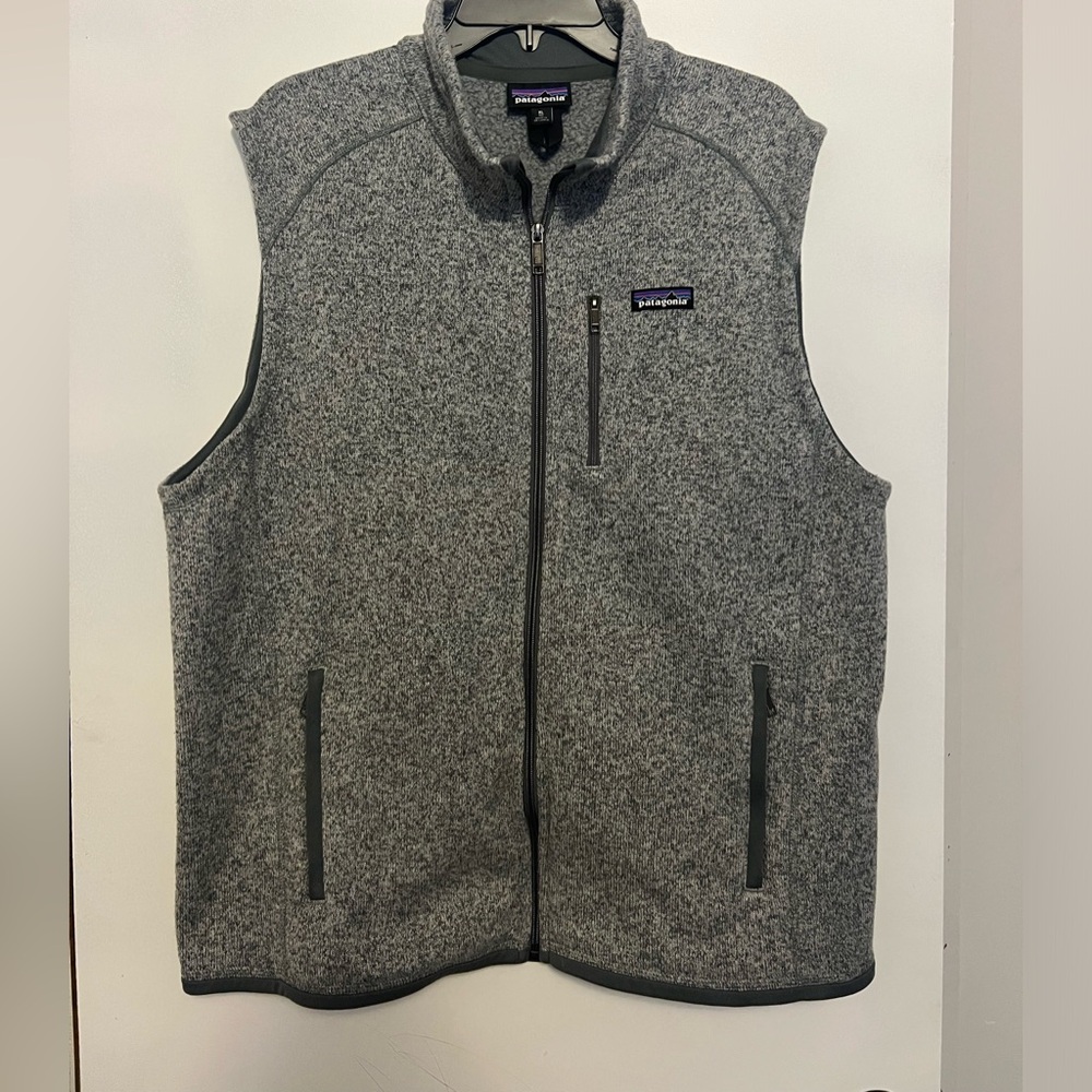 Patagonia Better Sweater Fleece Vest Stonewash Heathered Gray Birch White